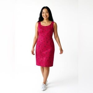Jolibel Petite Vintage Vibrant Summer Dress, Wrinkle Free, Lined,Formal